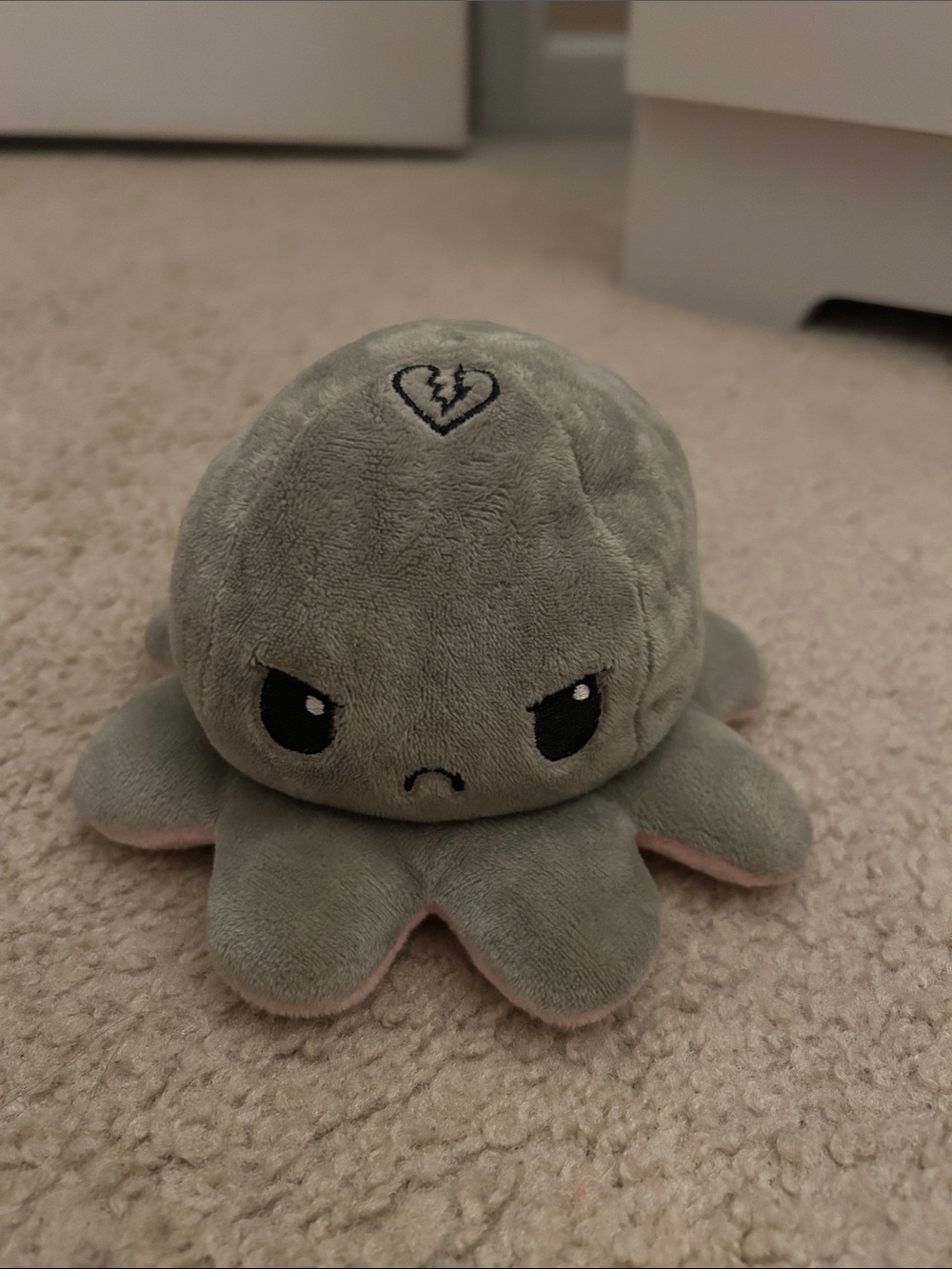 Reversible Pink and GreyEmoji Octopus Plush - Picture 5 of 8